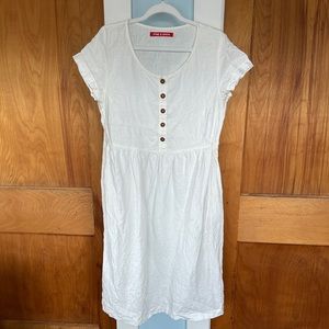 Pyne & Smith No 11 Linen White Midi Dress